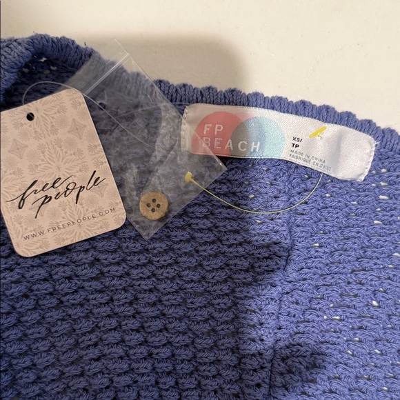 NWT Free People FP Beach Collection Purple Knit Shrug Long Sleeve Vacation Ready - Picture 5 of 13